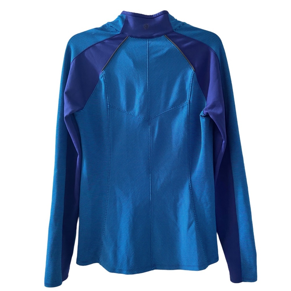 Athleta Spotlight Half Zip Pullover Top in Blue and Turquoise Size Medium - Picture 4 of 8